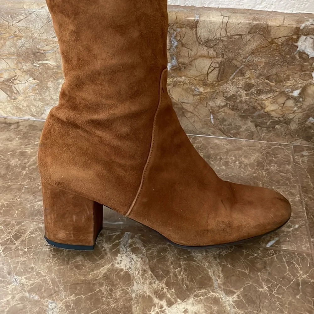Barneys New York Brown Suede Over the Knee Boots Size 36.5 - Picture 4 of 11